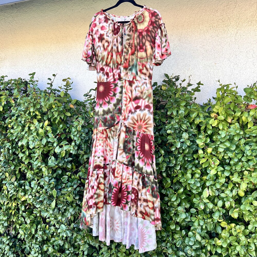 Charo Ruiz Jackie Long Dress TieDye Ruffle Size Small fits M NEW with Defect - Picture 3 of 11